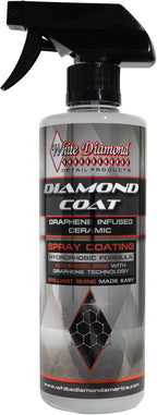 Diamond Coat Graphene Infused Ceramic Spray By White Diamond Detail Products, Advanced SiO2 Technology Infused with Graphene Provides Long Lasting Protection, 16oz Bottle, Brilliant Shine Made Easy