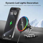 Lecork for Magsafe Car Mount, 15W Magnetic Wireless Charger for iPhone, Magsafe Air Vent Car Holder Charger for iPhone 17 Pro Max/16/15/14 13 12, Samsung S25/S25+/Ultra, RGB LED Design
