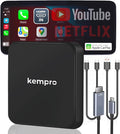 HDMI Wireless CarPlay Adapter – HDMI in for Watch Fire TV Stick, Switch & iPhone on Car Screen 2-in-1 Video Dongle for OEM Wired CarPlay USB A & C