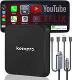 HDMI Wireless CarPlay Adapter – HDMI in for Watch Fire TV Stick, Switch & iPhone on Car Screen 2-in-1 Video Dongle for OEM Wired CarPlay USB A & C