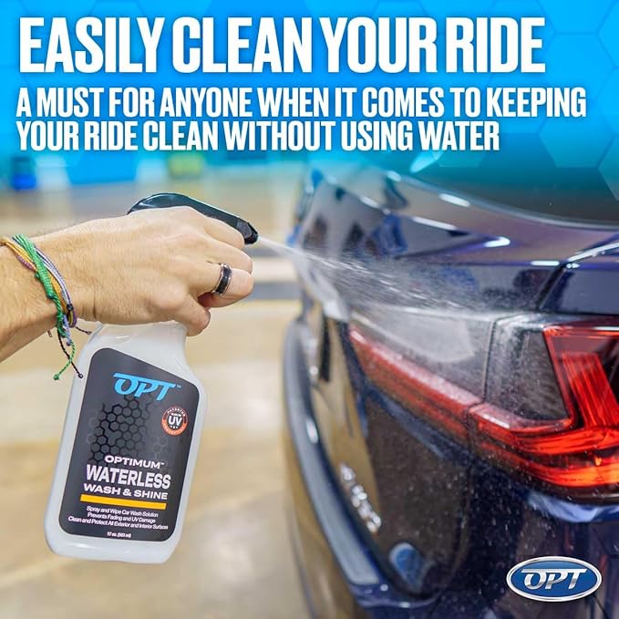 Optimum Waterless Wash and Shine - New Spray Waterless Car Wash with UV Protection, Interior and Exterior Car Cleaning Spray (1 Gal.)