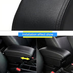 AULPHIKE Compatible with Nissan Note Armrest E-Power Car Center Console Organizer Armrests Double Layer Storage with 3 USB（Black）