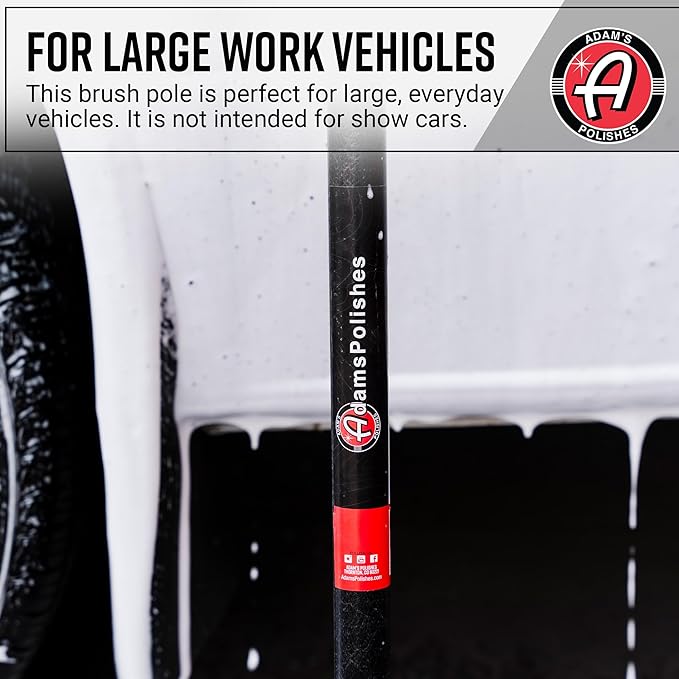Adam's Truck Brush (3-6ft) - Adjustable Car Cleaning Brush & Pole Combo with Long Handle for Washing & Detailing Your Automotive Vehicle, RV, Truck or Boat