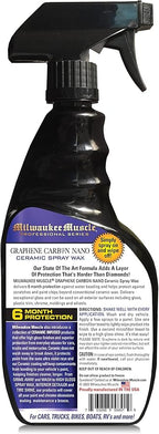 22oz Graphene Ceramic Coating Detail Spray Wax - Milwaukee Muscle - The Best Protection Against Scratches, Swirls, Paint Chips, No Buff, 6 month Protection, Insane Shine, & Stronger than Car Wax