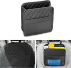 Car Seat Organizer Backseat with Storage Pockets, PU Leather Vehicle Backseat Hanging Storage Pocket, Multipurpose Automotive Travel Essentials Accessories, Universal for Most Cars (Black)