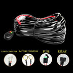 AUXTINGS 20 inch 288W LED Light Bar Triple Row Spot Flood Combo Beam Off Road Lights Waterproof Work Light with Wiring Harness for Jeep Trucks SUV ATV UTV Boat Lights, 12V 24V