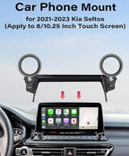 Car Phone Holder for Kia Seltos 2021 2022 2023 Accessories Apply to 8/10.25 Inch Touch Screen Fixed Clip Magnetic Cell Phone Mount Hands-Free 360 Degree Rotation