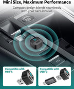 OTTOCAST Mini Pico Wireless CarPlay & Android Auto Adapter, Dual Wireless Conversion, Wi-Fi 6, Bluetooth 5.4, Ultra-Compact, One-Button Phone Switch