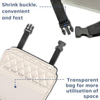 Car Seat Organizer Backseat with Storage Pockets, PU Leather Vehicle Backseat Hanging Storage Pocket, Multipurpose Automotive Travel Essentials Accessories, Universal for Most Cars (Beige)