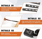 Wuyaoyao Car LED Interior Light, 48 LED Lights Multicolor Music Car Strip Light, Car Strip Light with Sound Active Function and Remote Control, Under Dash Lighting Kit (Cigarette Lighter+Remote)