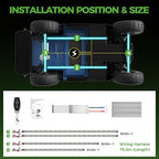 10L0L 4PCS Golf Cart Underglow LED Lights Kit for EZGO Yamaha Club Car, RGB Neon Accent Lighting 24 Modes with Wireless Remote & Music Sync, Waterproof Flexible Tubes 12V-80V Universal Fit
