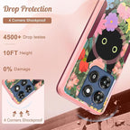 for Moto G Stylus 2025 Case - Compatible with MagSafe Women Cute Girls Magnetic Phone Cover Girly Cat Flower Floral Heavy Duty Shockproof Design for Motorola Moto G Stylus 5G 2025 Cases