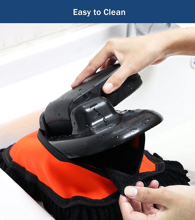 YeewayVeh Car Wash Brush Replacement Cover, Soft Microfiber Car Wash Mop Head Compatible with 55" Long Handle Car Wash Brush and 15° Curved Pole Car Wash Mop, Orange