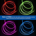 MECCANIXITY 50Pcs 13ft PMMA Mixed Fiber Optic Cable Strands 0.03 Inch Side Glow LED Illumination Crystal Cables Car Atmosphere Lights for Star Sky Roof Ceiling