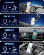 Wireless Car Charger, Fast Charging Phone Holder 3 in 1 Phone Mount Auto Clamping Car Accessories Compatible with iPhone 17 16 15 14 13 12 11 Xs XR, Samsung S23 Ultra S22 S21 S20(Amber Yellow)
