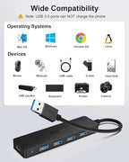 Aceele 4-Port USB 3.0 Hub, Ultra-Slim USB Hub with USB-C Powered Port[Charging/Monitor Not Supported], USB Port for MacBook, Mac Pro, iMac, Mac mini, XPS, PC, Laptop, Flash Drive, Mobile HDD