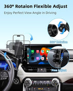 PZK Car Phone Mount for Toyota RAV4 2019-2025 Hybrid LE/XLE/Premium Accessories 7/8-Inch Screen 360° Rotation Smart Phone Cradles Auto Lock Cell Phone Holder Not Affect Air Vent (Not Fit 9/10.5 inch)
