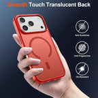 SUPFINE Magnetic for iPhone 17 Pro Case (Compatible with MagSafe)(Military Grade Drop Protection) Translucent Matte Shockproof with Anti-Fingerprint Phone Cover 2025,Red