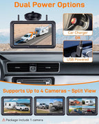 Wireless Solar Backup Camera for Trailer: Long-Range Signal Magnetic Backup Camera for Travel Trailer 7-Inch DVR Monitor 1080P HD Night Vision by Rohent - A70