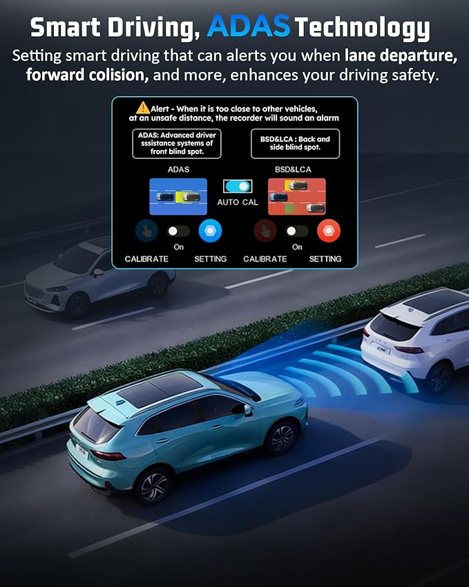 4K Dash Cam Front and Rear, 4K+2K Dash Camera for Cars with 5GHz WiFi & APP Control 64GB Included, 3.2" IPS Screen Dual Dashcam 24H Parking Monitor G-Sensor Night Vision Loop Recording