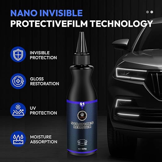 2026 New Upgraded Car Scratch Remover, Scratch and Swirl Remover for Vehicles Blemishes, Non-Toxic Car Paint Scratch Repair, Polishing & Waxing Kits with Buffer Pad, Microfiber Towel (1)