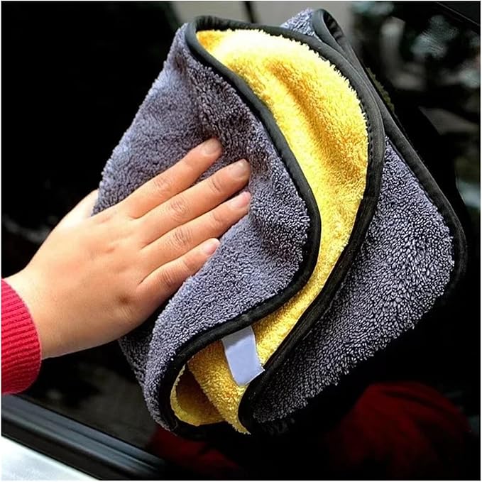 Absorbent Microfiber Cleaning Towel - Thick Double Layer Soft Drying Cloth for Car Body Washing and Detailing(30 60,A)