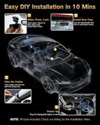 4K Dash Cam Front and Rear Inside, 3-Channel Cars Camera Dash with 170° Wide Angle, Free 64GB SD Card, 5.8GHz WiFi, Night Vision, G-Sensor, Loop Recording, Parking Monitor, USB C, Max 256GB