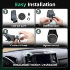 Phone Mount for Dodge Ram 1500/2500/3500 (2019-2024, 5" & 8.4"), 15W Wireless Charger, Magnetic Phone Holder, Dashboard Car Holder,360°,Hands-Free, 2022 Truck Driver Essentials(Not for Column Shifter)