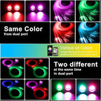 AZIMOM Dual Color 32W Sound Activated Fiber Optic Light Source RGBW Light Box Engine Diver Bluetooth/RF Remote Control Music Sensor Mode for Car Home Star Ceiling Decoration
