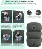 JefDiee Inflatable Travel Foot Rest Pillow, Kids Airplane Bed, Adjustable 3 Layers Height Leg Rest Pillow, Adults Travel Essentials Great for Airplane, Office, Home, Trains, Cars (Dark Grey)