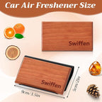 4 Pcs 4 Scents Car Wood Air Freshener Set Wood Fragrance Automotive Odor Eliminator for Visor Clip Vehicle Scent Diffuser with Amber Pine Tectona Grandis Grove Scent Refill, Clip Included