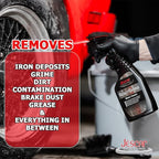 Jescar ReactShine Wheel Cleaner & Iron Remover – 22oz – Removes baked-in brake dust, road grime, and contaminants, Fast Acting, Safe for Paint, Alloy Wheels, Most Finishes