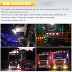 BJZ 8Pcs White Watermelon LED Strobe+Constant Marker Lights Dual Function Watermelon-Shaped Side Marker Clearance Tail Top Cap Roof Lights for Trailer Truck Semi-Trailer Heavy-Duty Truck Bus Van