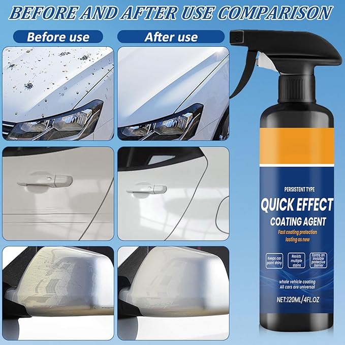 2PCS Advanced Car Quick-Acting Coating Agent Spray, Car CoatingSpray, Car Scratch Wax Polish Spray Waterless Wash, DurableCar ShineSpray, Oil Film Emulsion Glass Cleaner