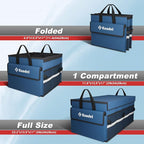K KNODEL Car Trunk Organizer with Lid, Collapsible Car Trunk Storage Organizer, Car Organizer and Storage for SUV, Truck, Sedan (Medium, Blue)