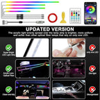 Interior Car LED Strip Lights,Acrylic LED Lights for Car with Dynamic Dreamcolor Chasing,116in 4 in 1 RGB Neon Strip Fiber Optic LED Ambient Lighting Kits with Remote APP,for Inside car Decorations