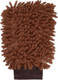 HARFINGTON Premium Chenille Microfiber Car Wash Mitts 9.8" x 7.9" Scratch Free Wash Gloves Absorbent Double Sided Plush Cleaning Drying Mitts for Car Washing Home Brown