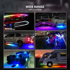 OPT7 Aura DreamColor Boat Lights Waterproof, 12V RGB-IC Marine LED Strips with APP & Remote Control, Multi Color Chasing Lighting Kit, Interior Deck Light for Pontoon Jon Bass Boat, Outdoor Gifts