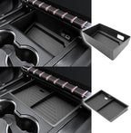 LFOTPP Center Console Organizer for 2025-2026 GMC Yukon (Elevation/AT4) 2PCS Armrest Storage Box Tray ABS Materials& TPE Wirless Mats Storage Box- Only Compatible with Console Without Cover