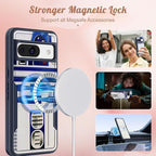 for Google Pixel 8A Case 6.1 Inch - Compatible with MagSafe Women Girls Boys Cute Magnetic Protective Cover Cool Blue Unique Heavy Duty Shockproof Design for Google Pixel 8A Phone Cases