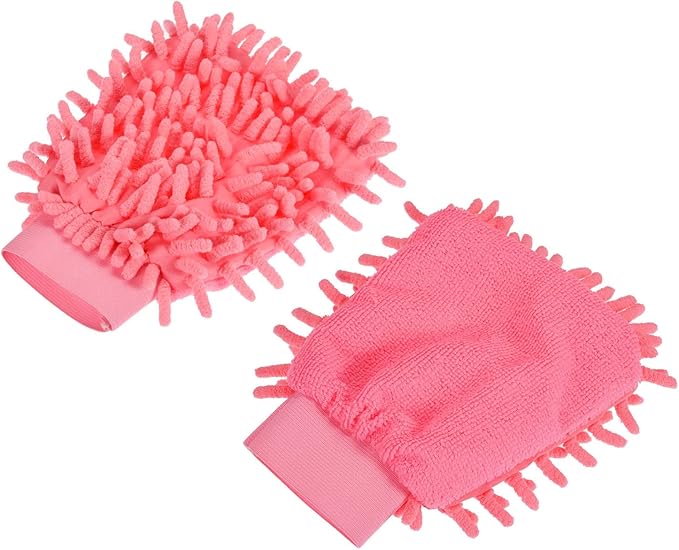 M METERXITY Microfiber Wash Mitt - Chenille Reusable Gloves for Cleaning, Scratch-Free, Apply to Kitchen House Cleaning