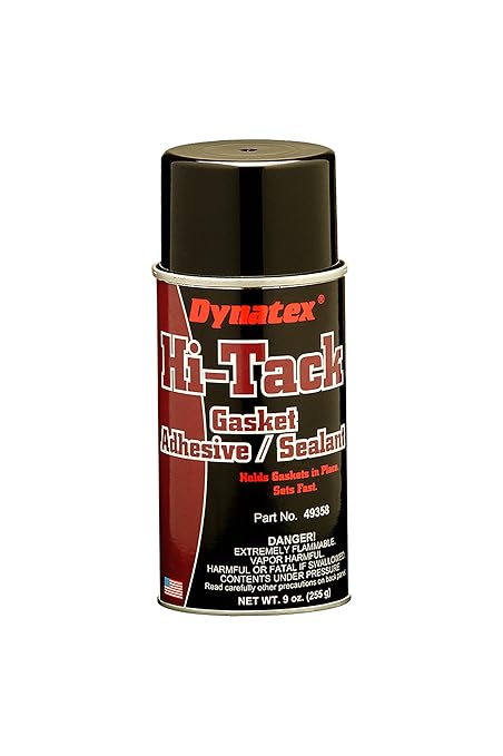 Dynatex 143328 Hi-Tack Gasket Spray 9oz - Aerosol Adhesive/Sealant, High Tack Gasket Sealant, Quick Drying, Resistant to Automotive Fuels and Oils, Suitable for Heavy Gasket Assembly