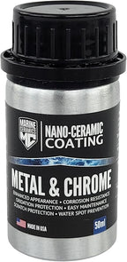 Professional Metal & Chrome Ceramic Coating (50ml) / 18 Month Protection from Oxidation, Rust, Scratches, Water Spots, 2x Thicker, Easy Application for Railings, Anchors, Cleats etc