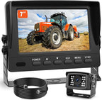 FEISIKE 1080P Wired Backup Camera System for Tractors and Farm Trucks – 7" HD Monitor with Waterproof Rear View Camera, IR Night Vision, Vibration-Proof 10G for Agricultural & Heavy Equipment