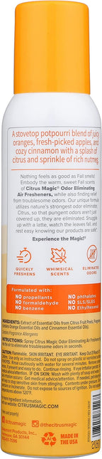 Citrus Magic Limited Edition Natural Odor Eliminating Air Freshener Spray, Orange Spice Cider, 3-Ounce, Pack of 3