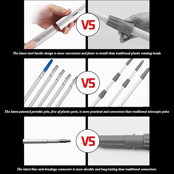 Rotatable Solar Panel Cleaning BrushLong Handle for Efficient Window Glass Shower & Windshield CleaningEcoFriendly & Easy to Use