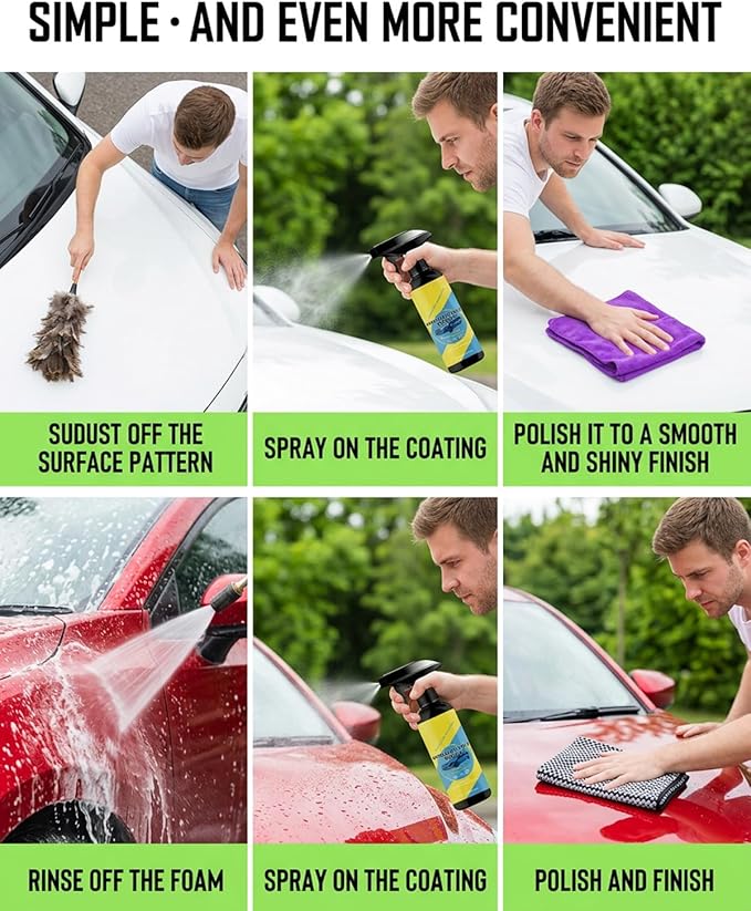 2PC Nano Quick Coat Restore Effect Coating Agent for Car Spray Automobile Acting Clear Finish Jet Dry with Dust Proof and Glazing Effects Long-Lasting Car Showroom Gloss