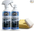 Car Interior Cleaner & Protectant, 32 Fl Oz Interior Detailer Spray – Cleans & Helps Protect Dashboard, Leather, Vinyl & Plastic, Includes Towel & Cleaning Sponge (Pack of 2)