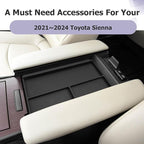 LUWU Center Console Organizer Tray Compatible with 2021 2022 2023 2024 2025 2026 Toyota Sienna Accessories Armrest Storage Pad Anti-Slip Armrest Lid for 2025 2026 Sienna Accessories(Not for Cool Box)