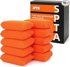 SPTA Mesh Bug Sponge, Bug Remover Car Wash Sponge for Cleaning Bugs and Tar, 4.8 inch by 3.2 inch, Cars Exterior - Ultra Soft Mesh Car Wash Sponges Non Scratch -10 Pack/Sets -WF020B10